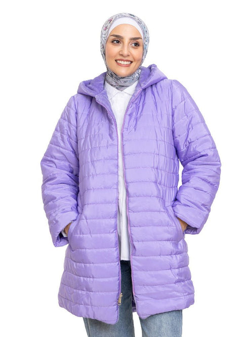 Lilac Long Double Face Jacket - Khotwh